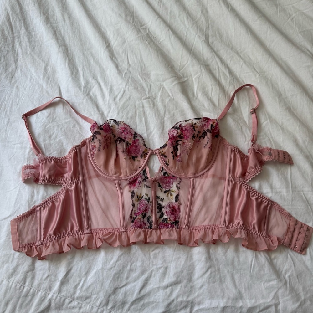 Floral Pink For Love and Lemons Lace Bustier